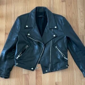Super Rare!! Reformation Cropped Leather Biker Jacket